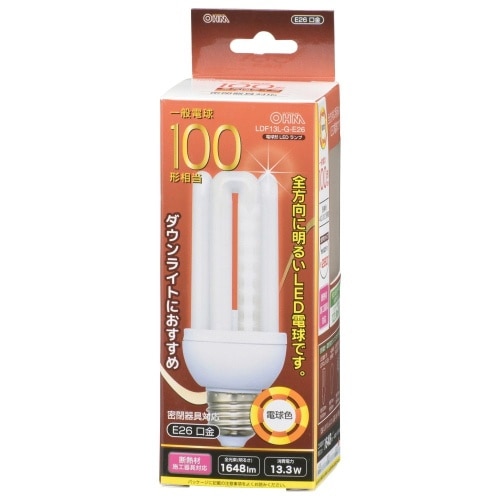 LED電球D形E26 100形相当電球色 LDF13L-G-E26 ホワイト