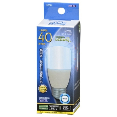 LED電球T形E26 40形相当昼光色 LDT4D-G IG92 ホワイト