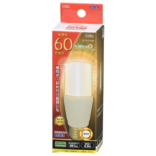 LED電球T形E26 60形相当電球色 LDT7L-G IG92 ホワイト