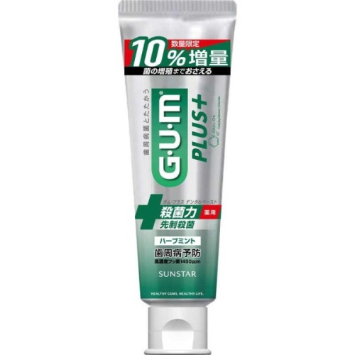 GUMプラス デンタルペースト ハーブミント 10％増量 132g