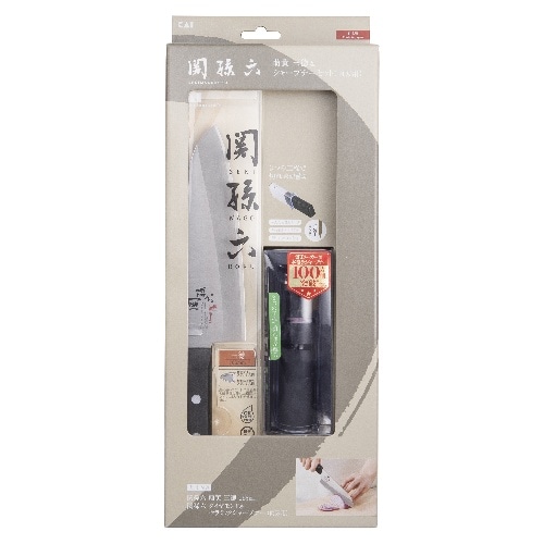 [取寄10]関孫六萌黄三徳シャープナーセット [4901601181616]