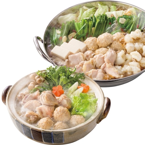 博多華味鳥 水たき・もつ鍋 セット [冷凍][直送商品](4265-056)