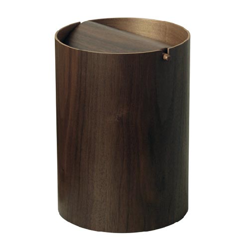 回転フタ付きバスケット／ウォールナット(No.WN952A)