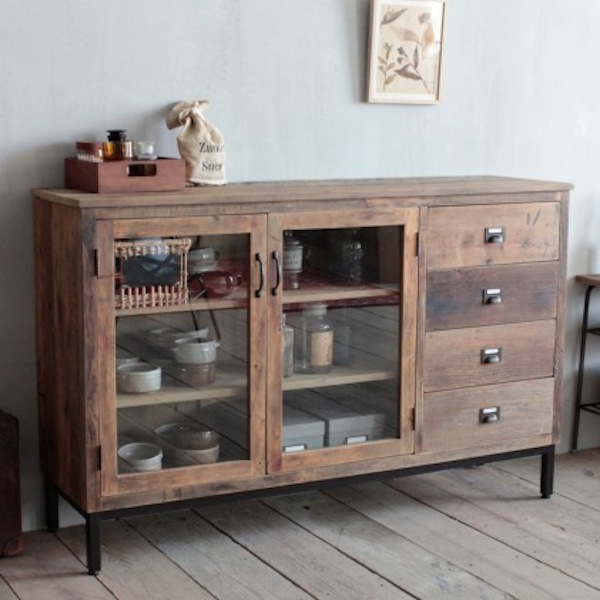 バベル サイドキャビネット(ガラス戸)