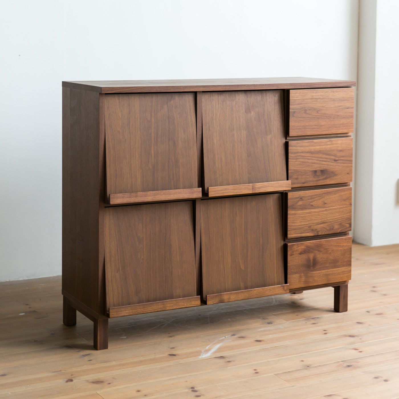 レッチェ マガジンレコードラック(2列＋引き出し4杯)