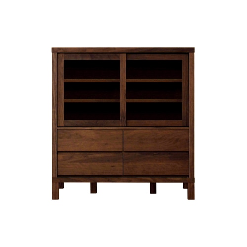 カノ カップボード ロータイプ 85(ウォールナット)