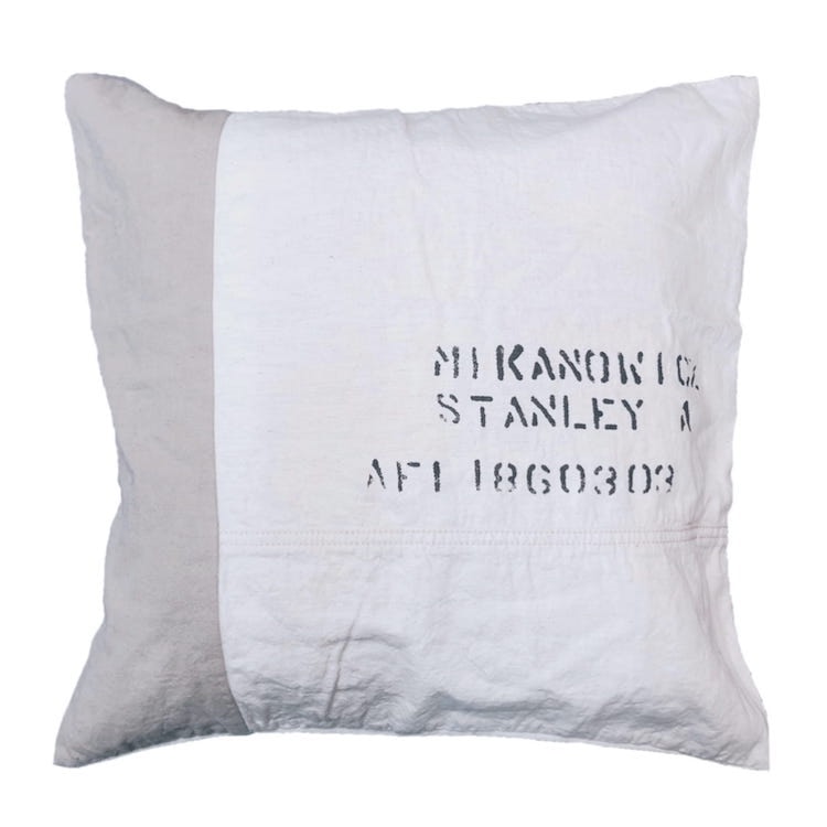 ステンシルホワイト クッションカバー