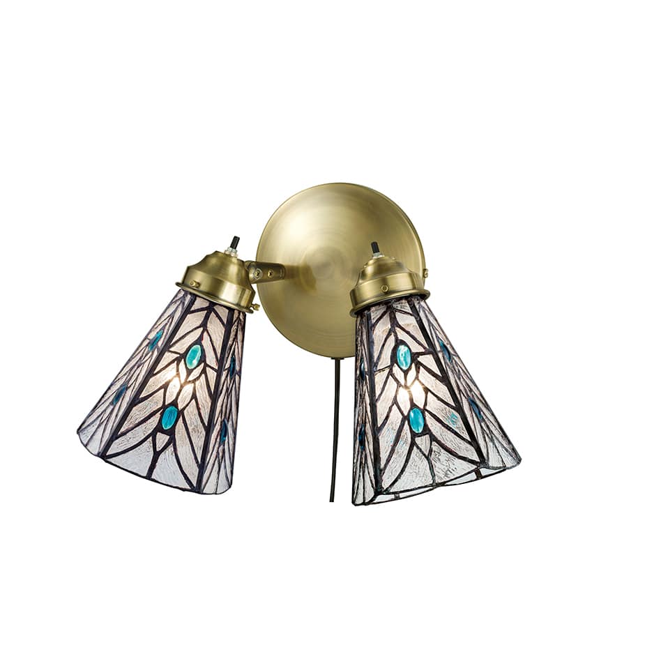 ステンドグラスシェード＋2灯クラシックウォール(ティアーズシェード)