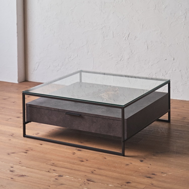 ガラス天板 リビングテーブル(BOX仕様)