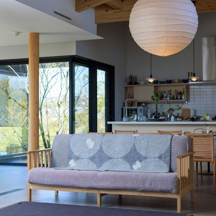 KLIPPAN/クリッパン　ウール　ハーフブランケット(PERHONEN　ライトグレー)