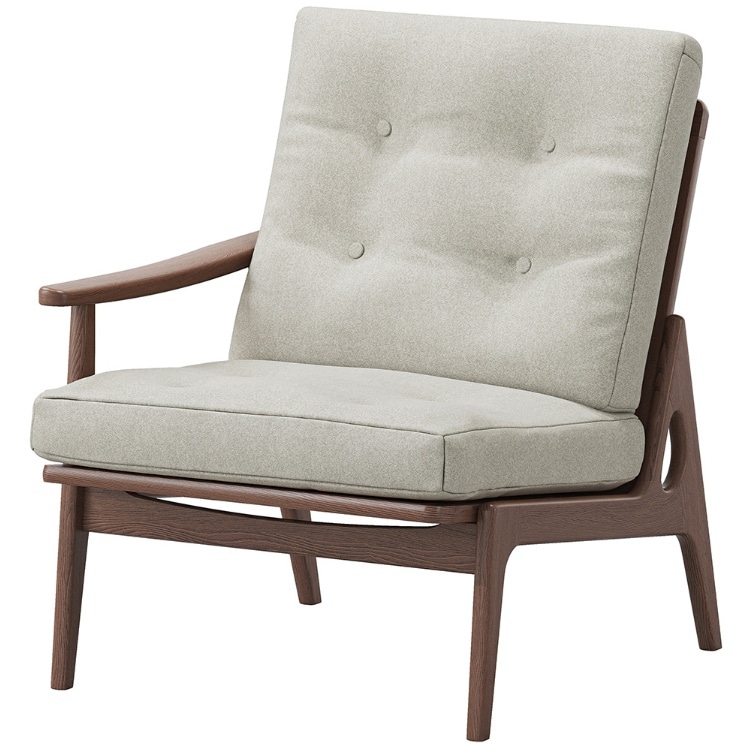 マルニ60プラス　ワイドハイバック 1シーター片肘(ウォールナット)