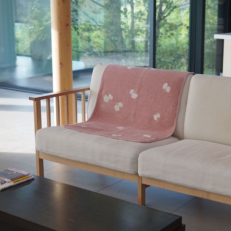 クリッパン シュニールコットン ミニブランケット(CHOUCHO スモーキーピンク)