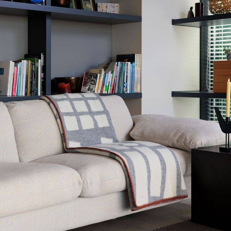 KLIPPAN/クリッパン　ウール　シングルブランケット(St. Petri FLOOR（サンクト・ペトリ フロア）　グレー)