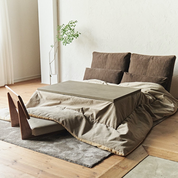 【Quick Delivery対象商品】ノンベ コタツテーブル(幅120×奥行70×高さ38cm　コナラ/天板ライトグレー)