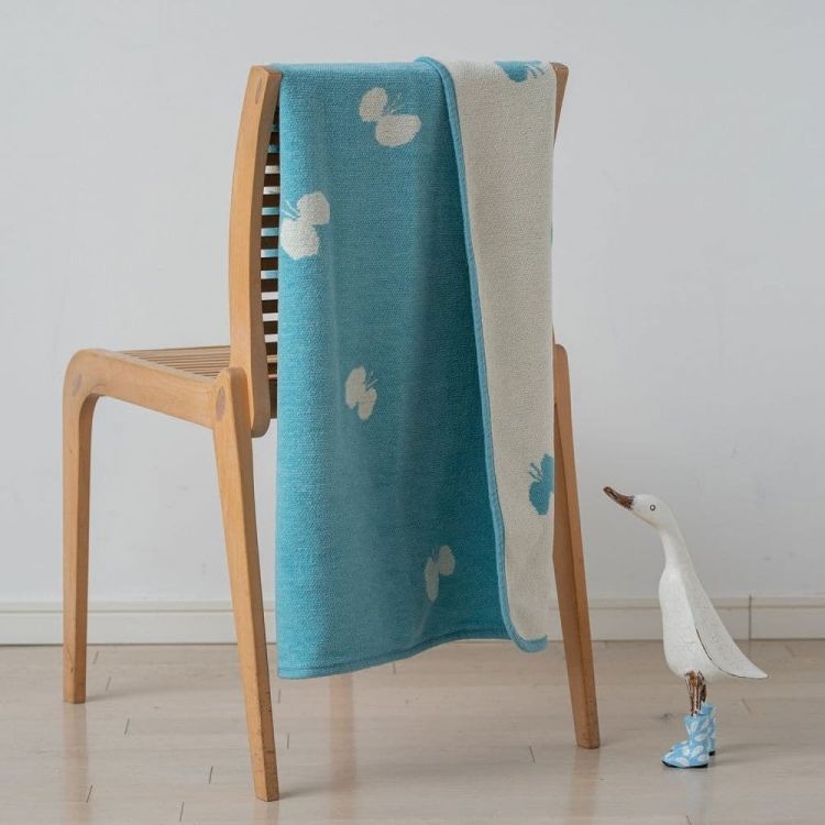 クリッパン シュニールコットン ミニブランケット(CHOUCHO / ライトブルー)