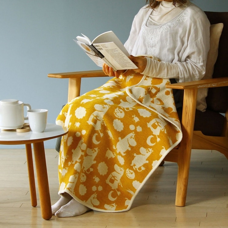 クリッパン シュニールコットン ミニブランケット ピルビ＆ムーミン(サニーイエロー)