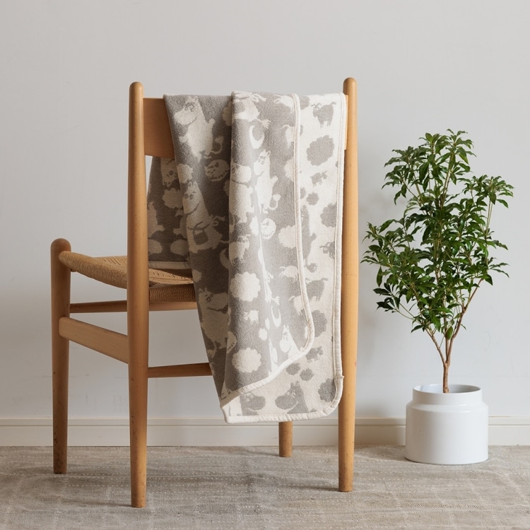 クリッパン シュニールコットン ミニブランケット ピルビ＆ムーミン(エクリュ)