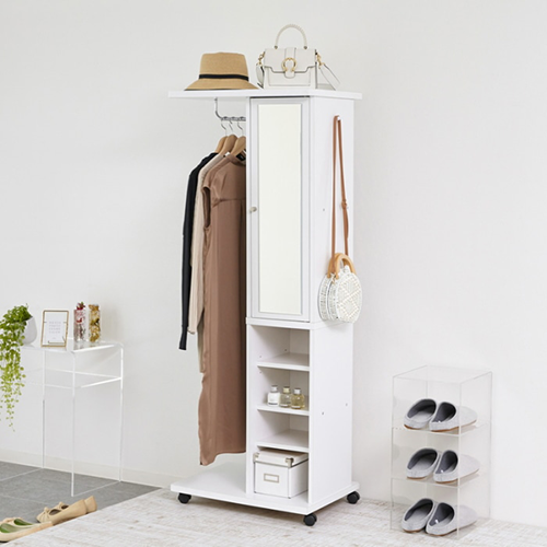 ミラー付ハンガーラック