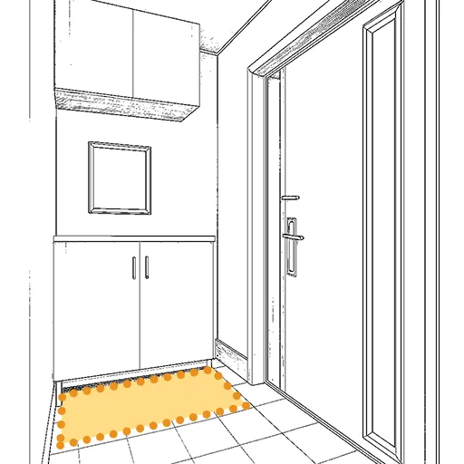 玄関のわずかな隙間に
