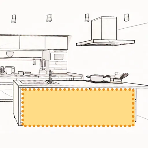 キッチンカウンター下の収納に