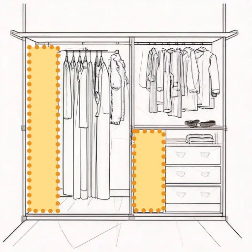 クローゼットの中の収納に